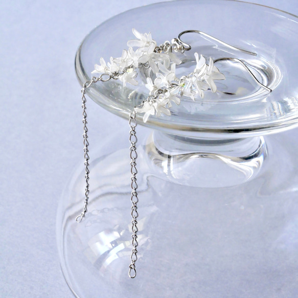 秋香る銀木犀　イヤリング/ピアス　ディップアート　ディップフラワー　 5枚目の画像