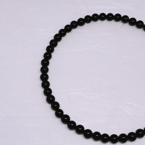 AAAモリオン丸4mmブレスレット内径14cm 黒水晶 幸運を呼ぶ 持ち主を