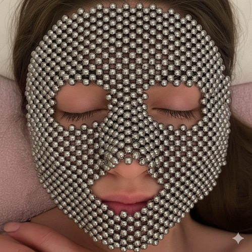 再販10] 高純度テラヘルツ フェイスマスク鉱石エネルギーストーン 眼精