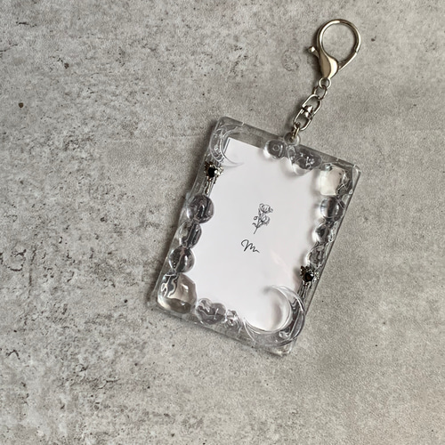 キー  トレカ B8トレカキーホルダー】硬質ケース 『 melt 』black silver