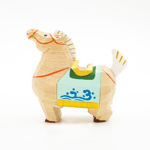 干支 午 馬 奈良一刀彫 畑村龍哉 小サイズ 正月飾り 木彫り 木地