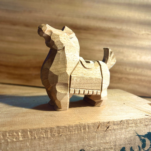 干支 午 馬 奈良一刀彫 畑村龍哉 小サイズ 正月飾り 木彫り 木地