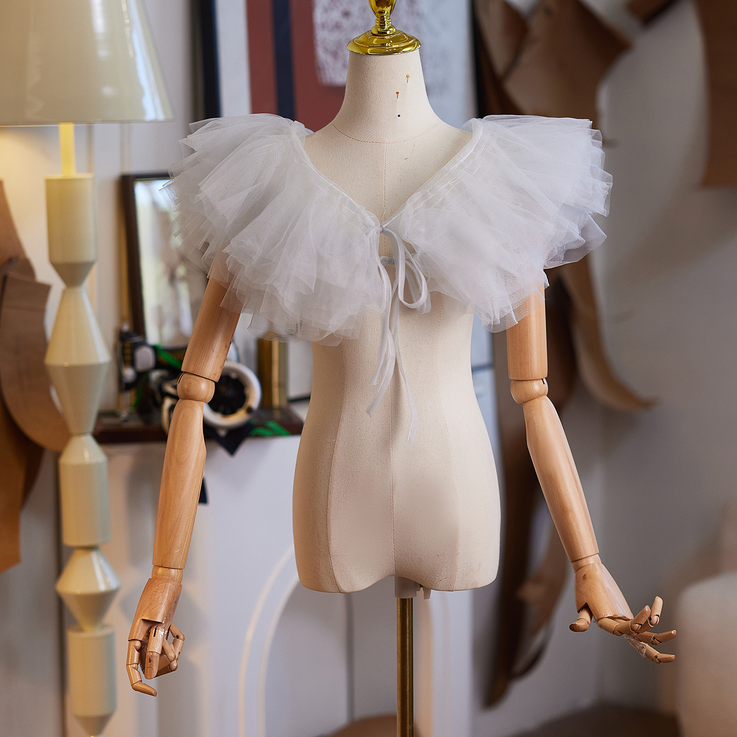 オフショルダー 立体花 白 DIY 綺麗 肩飾り ドレスアクセサリー パーティー ウェディングドレス DTY483