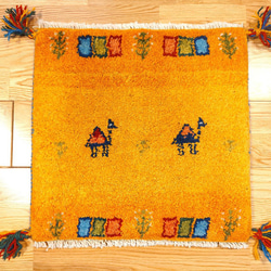 大特価33％OFF】ペルシャ ギャッベ ミニマット 40x38.5cm 茜色