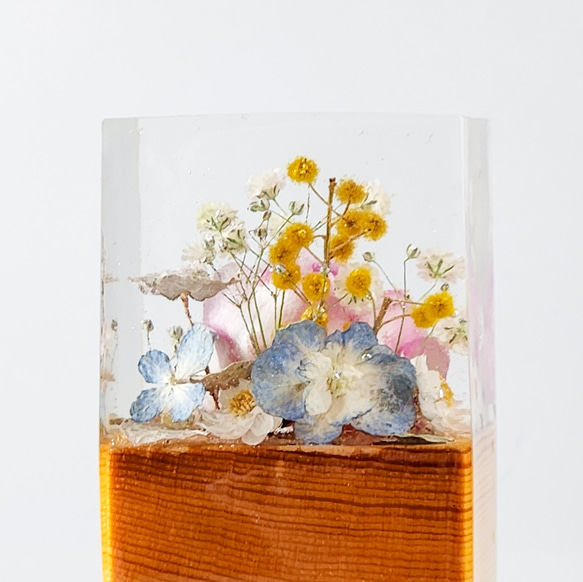 高級感ある木とレジンのバラフラワーオブジェ｜360度美しい手作りインテリアギフト 11枚目の画像