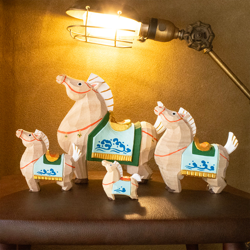 干支 午 馬 奈良一刀彫 畑村龍哉 大サイズ 正月飾り 木彫り 伝統工芸