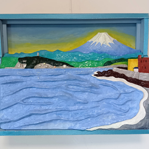油絵 絵画 【フジのトンネル】 絵画 富士山 絵画 油絵 風景画 芝桜公園からの富士山 F6 WG261 。