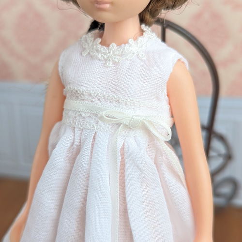 1414【復刻版初代リカちゃん】ガーゼのノースリーブワンピース