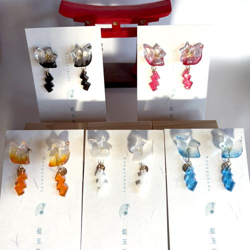彩狐 -あやぎつね-｜稲荷神社モチーフ 和×POPアクセサリー（ピアス