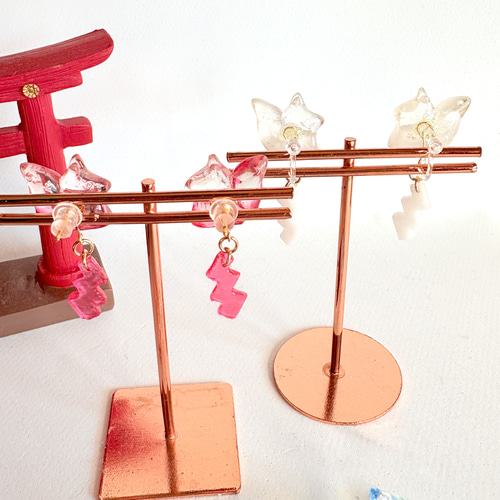 彩狐 -あやぎつね-｜稲荷神社モチーフ 和×POPアクセサリー（ピアス