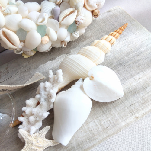 海を感じる硝子のバルーン&シェルリース二点セット 海を感じる硝子のバルーン＆シェルリース 二点セット その他置物