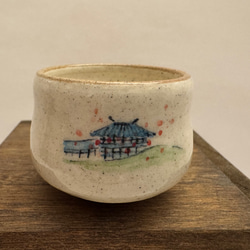 赤膚焼 ぐい飲み【お水取り】（奈良絵） おちょこ・ぐい呑み・徳利