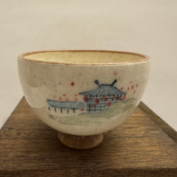 大塩玉泉　奈良絵　壺 赤膚焼 ぐい飲み【お水取り】（奈良絵） おちょこ・ぐい呑み・徳利