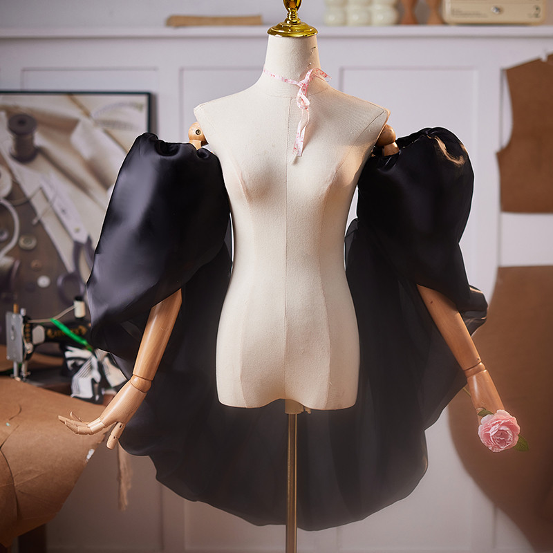 袖カバー オフショルダー 黒 DIY 綺麗 肩飾り ドレスアクセサリー パーティー ウェディングドレス DTY201