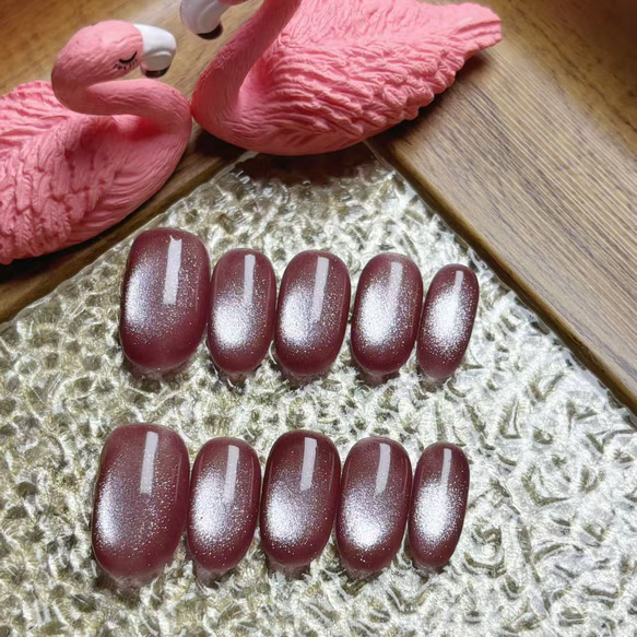 秋色セール】マグネットネイルチップ ショートオーバル ワンカラー