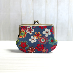 親子がま口財布 ミナペルホネン タンバリン ネイビー がま口