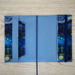 【文庫本】アートなブックカバー★ゴムバンド栞付★ゴッホ★星月夜 夜のカフェテラス 5枚目の画像