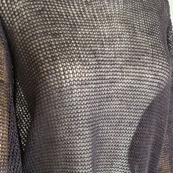 チャコールグレーのリネンシアーニット　麻100％　 6枚目の画像