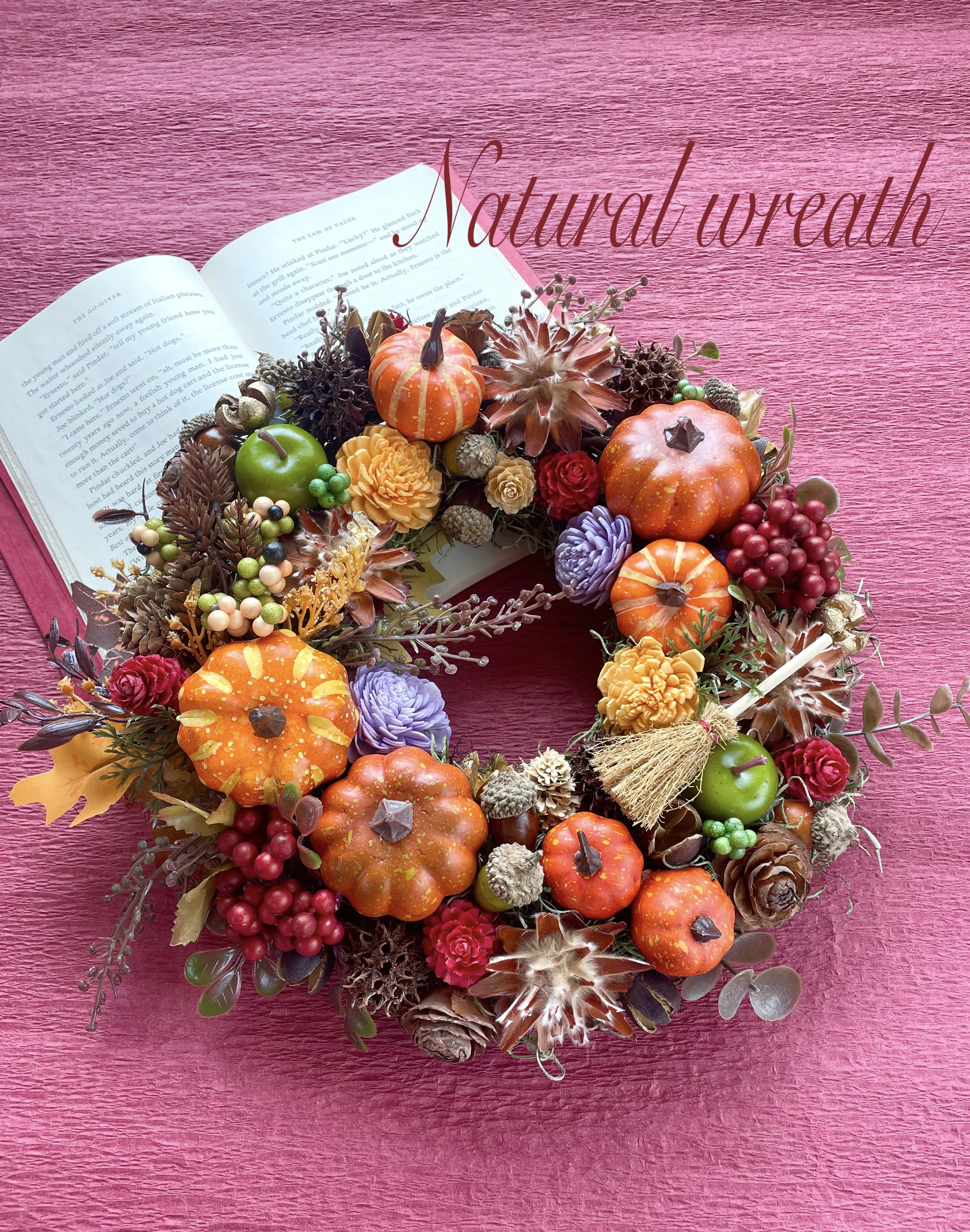 【大きめ】【ウェルカムリース・玄関】実りの秋の収穫祭＊ハロウィン