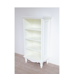 オープンキャビネット　ろくろ脚タイプ　ミルキーホワイト塗装 3枚目の画像