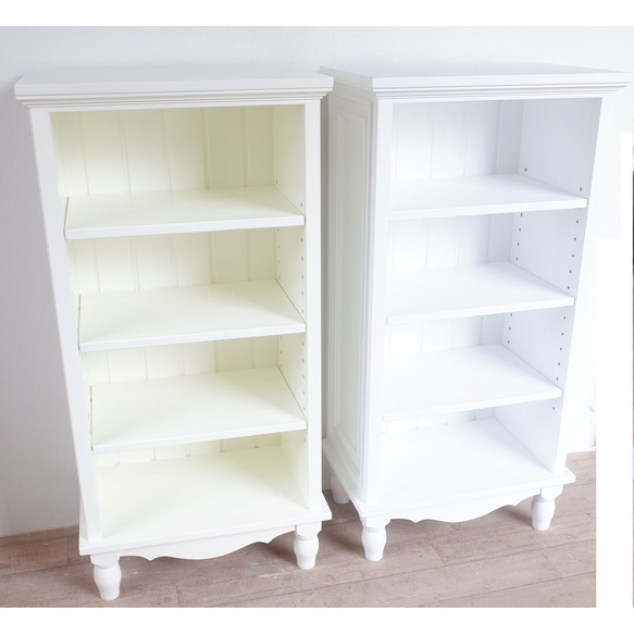 オープンキャビネット　ろくろ脚タイプ　ミルキーホワイト塗装 7枚目の画像