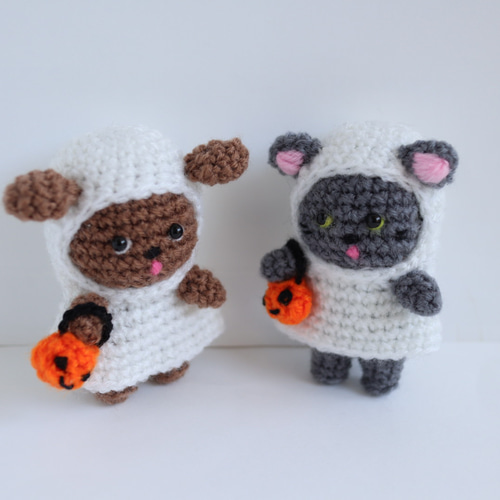 ゆい様 ハロウィン限定 ハチワレ キジトラ 猫 おばけ ゴースト あみぐるみ ゆい様 ハロウィン限定 ハチワレ キジトラ 猫 おばけ ゴースト