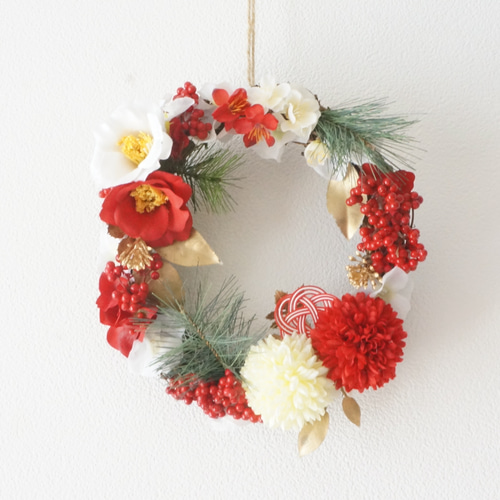 新春福袋2026•限定1個】紅白椿の迎春リース＆門松〜福袋〜 しめ縄