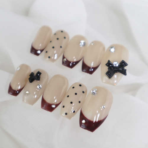 ネイルチップ チップオーバーレイ フレンチネイル ドット柄 18点セット フレンチ ネイル チップ」の人気商品一覧 | 安い商品を通販