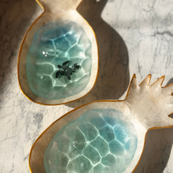 パイン型　海のお皿　ウミガメ封印タイプ　アクセサリートレー　 3枚目の画像