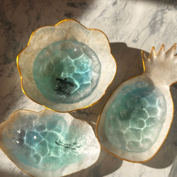 パイン型　海のお皿　ウミガメ封印タイプ　アクセサリートレー　 4枚目の画像