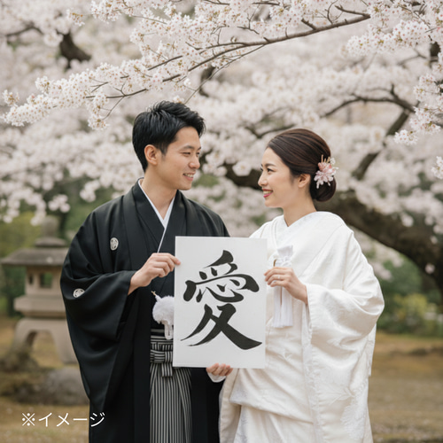 5点セット】 結婚式 和装前撮りアイテム 毛筆フォトプロップス A4金