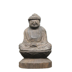 仏像 円空仏 木彫 善財童子（自刻像 16cm 着色 jk2428） 彫刻 円空工房