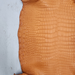 ワニ革 クロコ 半艶マット  オレンジブラウン　No.C008839 11枚目の画像