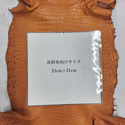 ワニ革 クロコ 半艶マット  オレンジブラウン　No.C008839 8枚目の画像