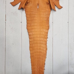 ワニ革 クロコ 半艶マット  オレンジブラウン　No.C008839 5枚目の画像