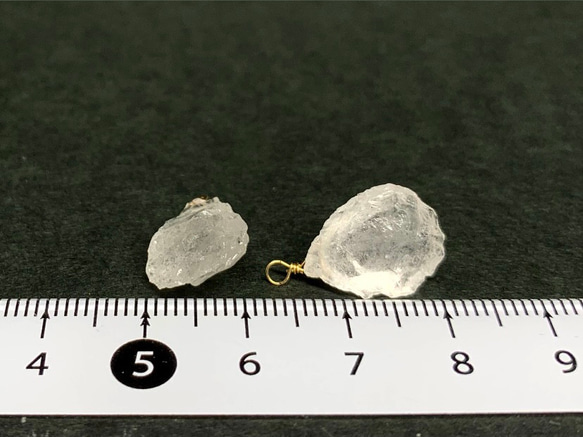 【天然石チャーム】クリスタル 14kgf　1個　ハンドメイド素材 5枚目の画像