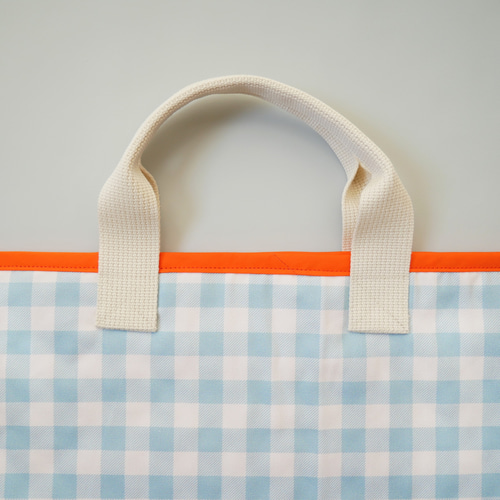 オーダーok〙checkバイカラーパイピングバッグ レッスンバッグ iloinen