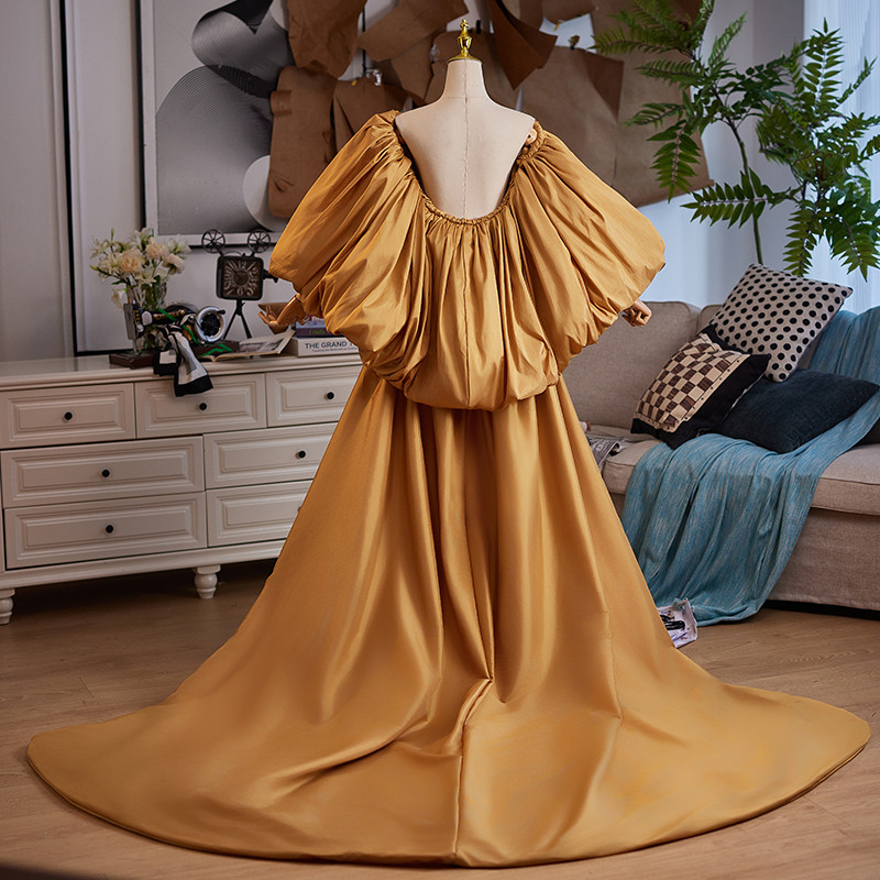 ケープ トレーン 裾引き 黄色 DIY 綺麗 肩飾り アクセサリー パーティー ウェディングドレス DTY439