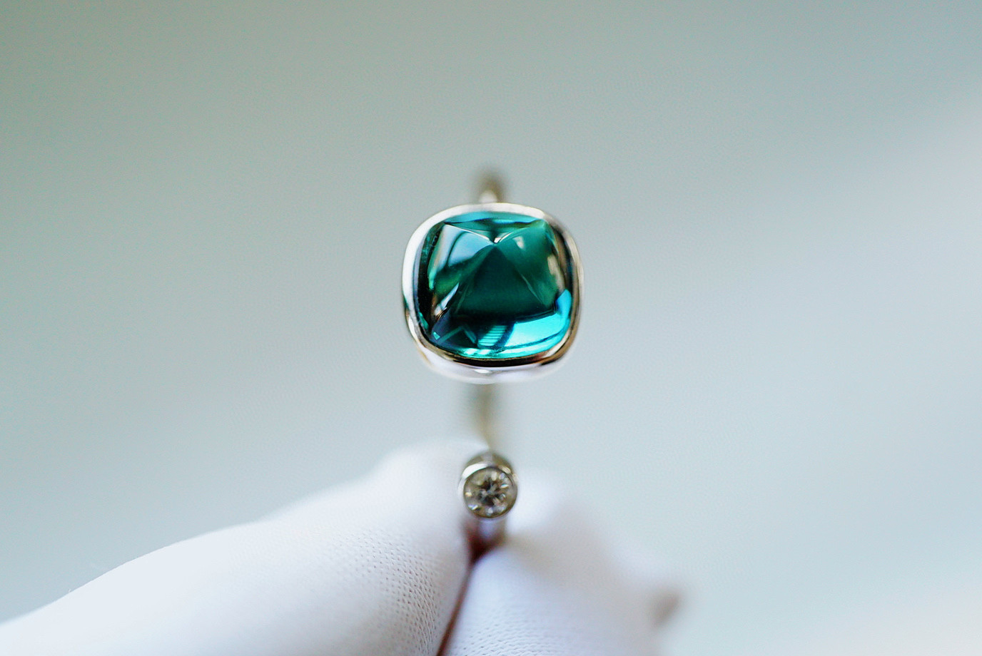 「スマーフ」K18  天然ブルートルマリン  リング　健康　調和　2.05ct　10月誕生石