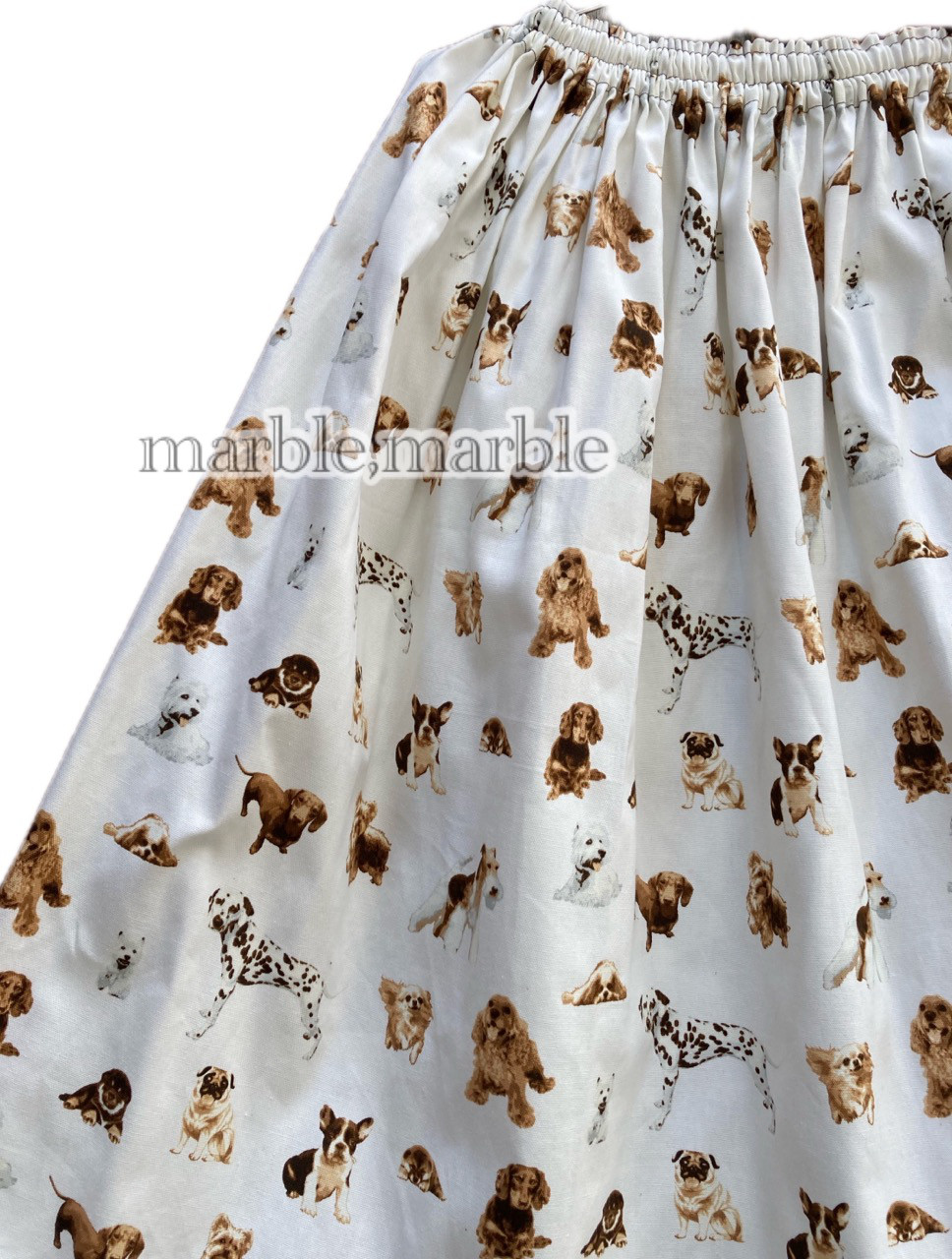 犬スカート　イヌ　いぬ　ギャザースカート　アメリカンコッパースパニエル ウェスティ ワイアーフォックステリア キャバリア