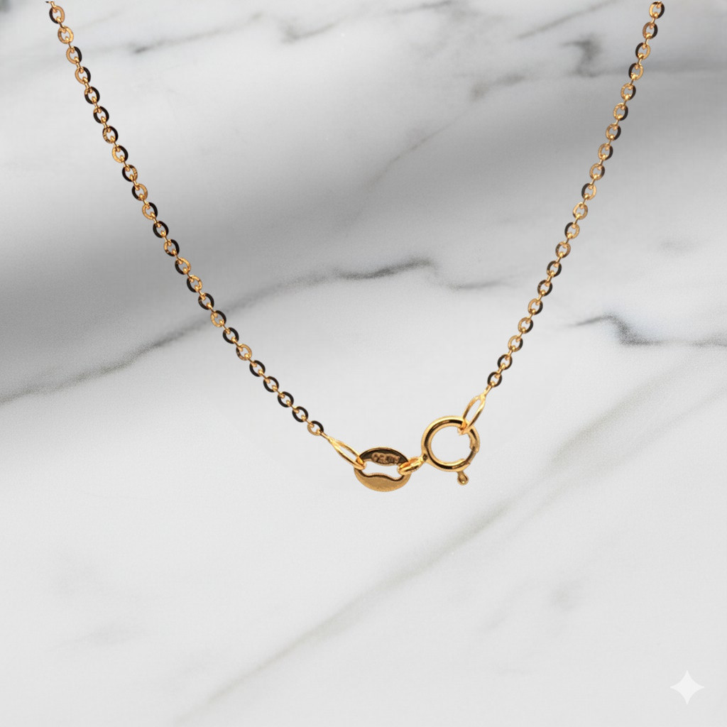 18Kゴールドの細幅チェーンネックレスジュエリー | 金のささやき、毎日使える万能アイテム