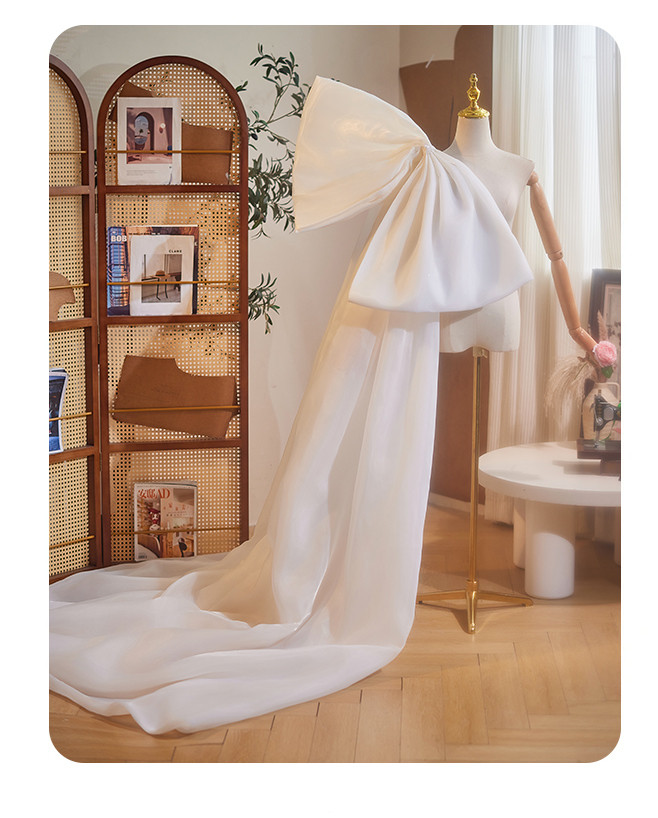 ケープ トレーン 裾引き 特大リボン 豪華 DIY 肩飾り アクセサリー パーティー ウェディングドレス DTY169