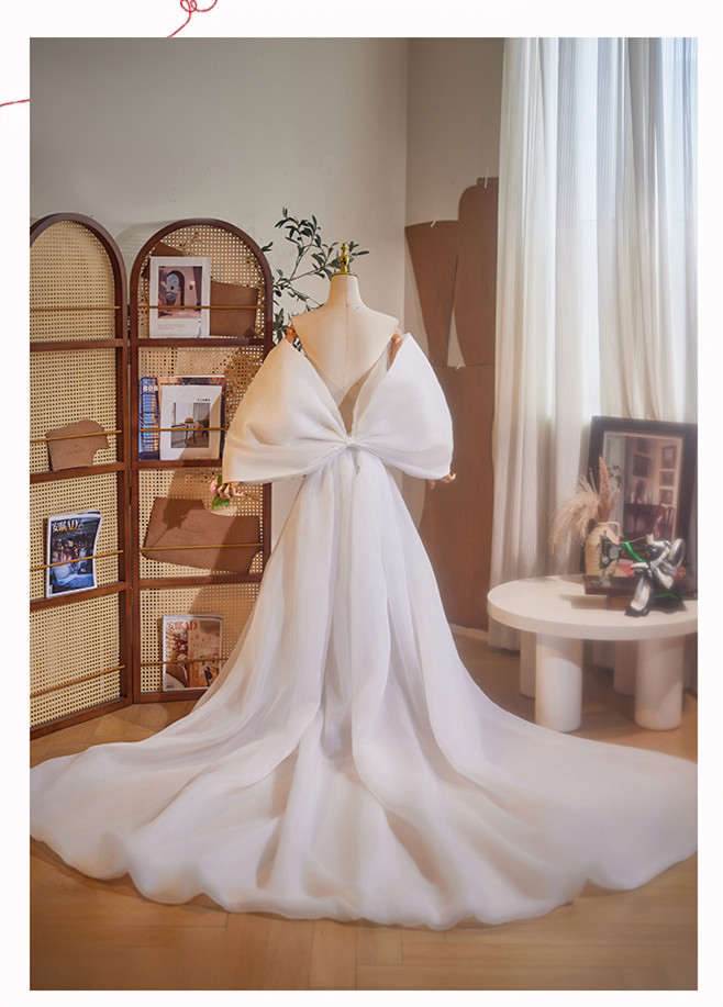 ケープ トレーン 裾引き 特大リボン 豪華 DIY 肩飾り アクセサリー パーティー ウェディングドレス DTY169