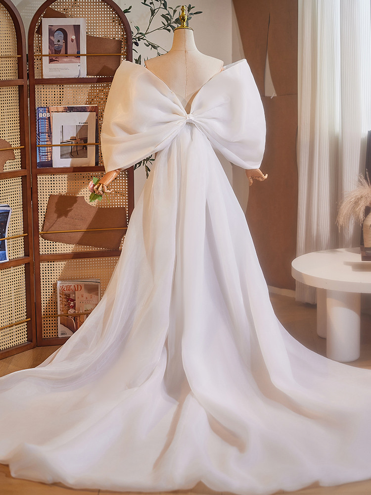 ケープ トレーン 裾引き 特大リボン 豪華 DIY 肩飾り アクセサリー パーティー ウェディングドレス DTY169