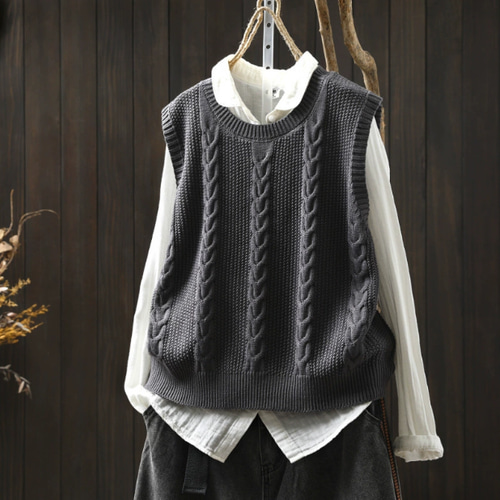 新作｜ ニットベスト ノースリーブ 重ね着しやすい ベストトップス 秋