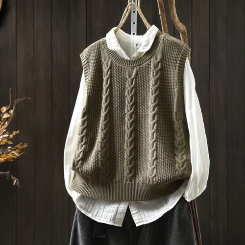 新作｜ ニットベスト ノースリーブ 重ね着しやすい ベストトップス 秋