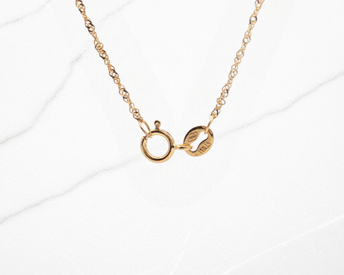 イタリア製18Kゴールド細チェーンネックレスジュエリー｜繊細な