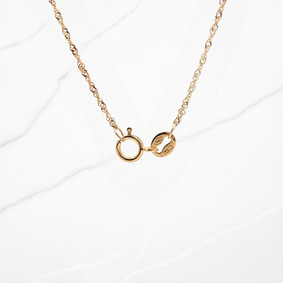 イタリア製18Kゴールド細チェーンネックレスジュエリー｜繊細な