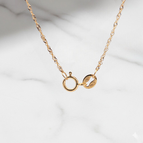 18KTネックレスツイストチェーン刻印有りITALY