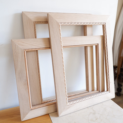 無塗装☆フレーム 額縁 鏡 ポスター ナラ 無垢材 ヴィンテージ風